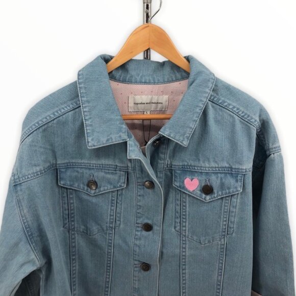 Cupcakes & Cashmere Lany Crop Denim Jacket NWT - Picture 4 of 15